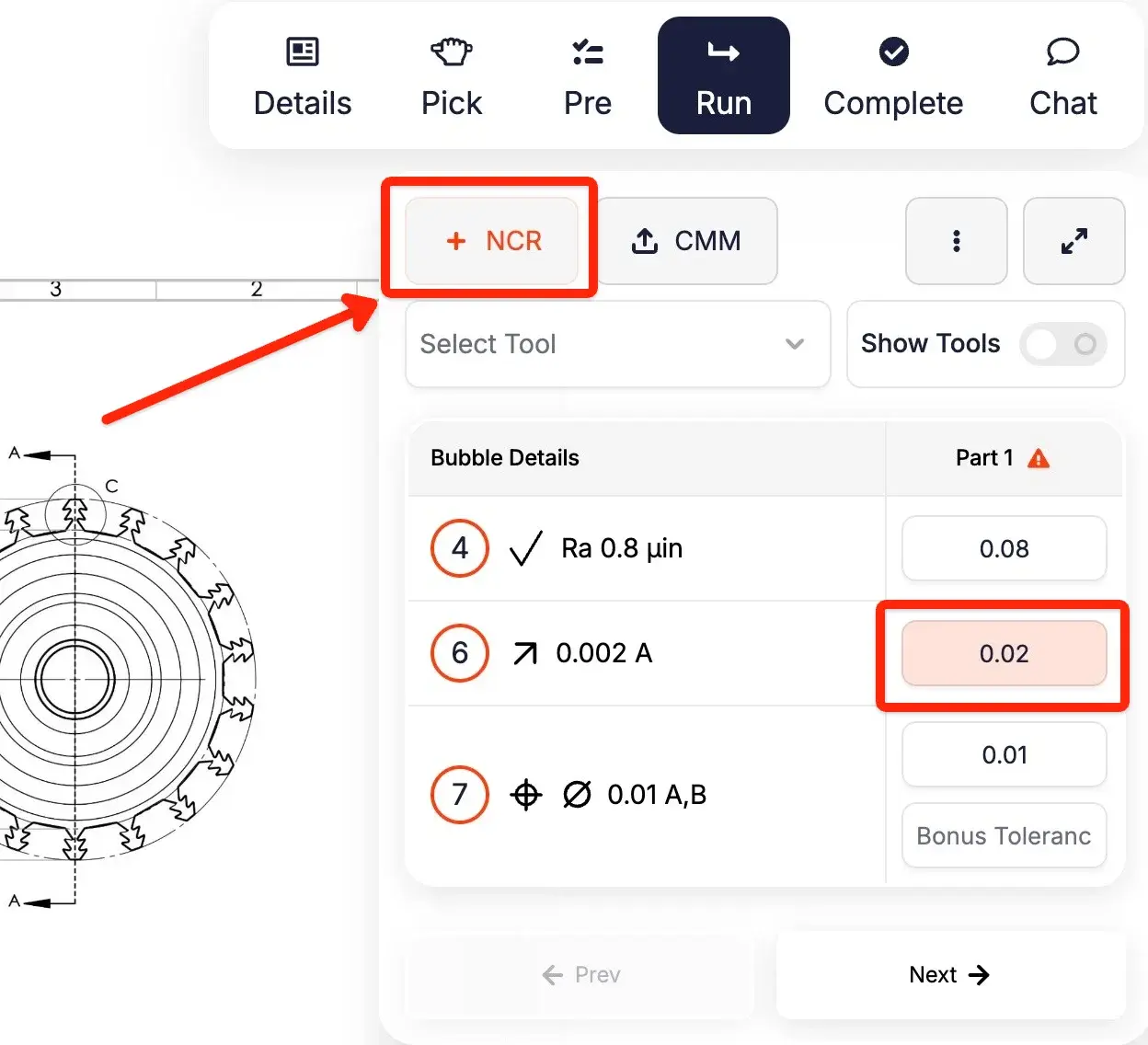 Control: Create NCR directly from In Process Tracking
