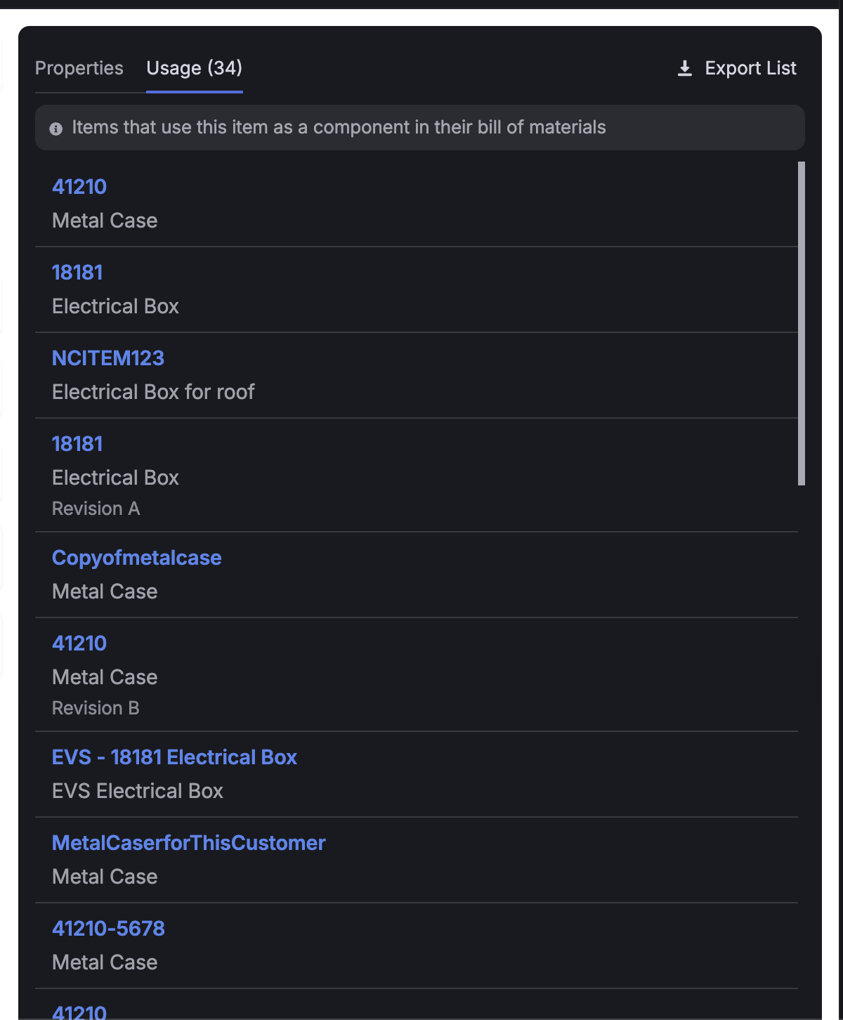 Item Usage Tab Gets Better Context and Export