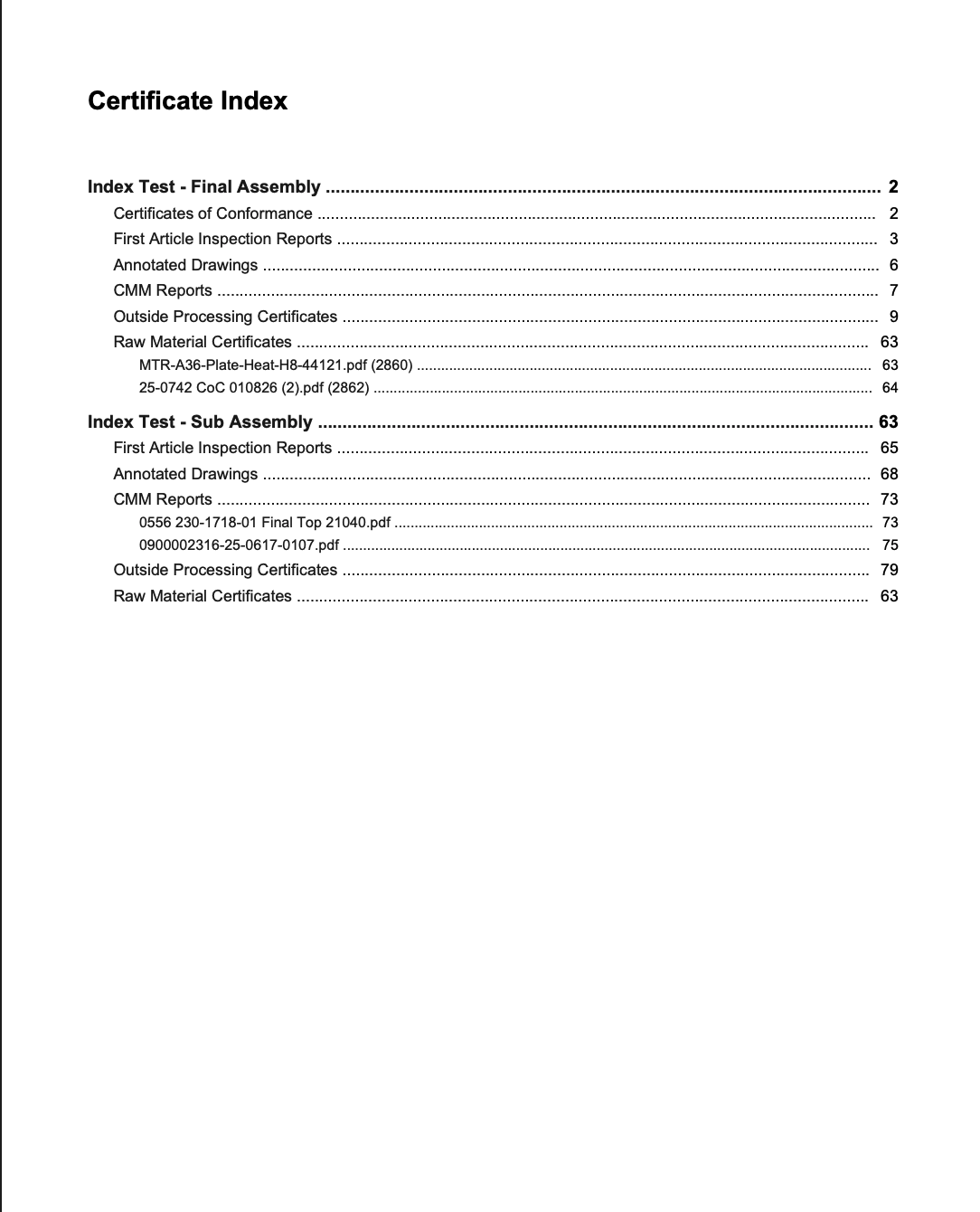 Certification Packets Get a Clickable Index and Ballooned Drawings