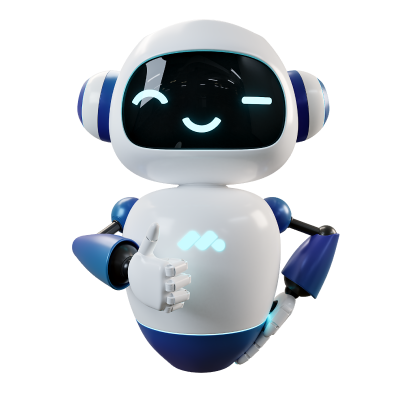 Mark, la mascotte, fait un clin d'œil