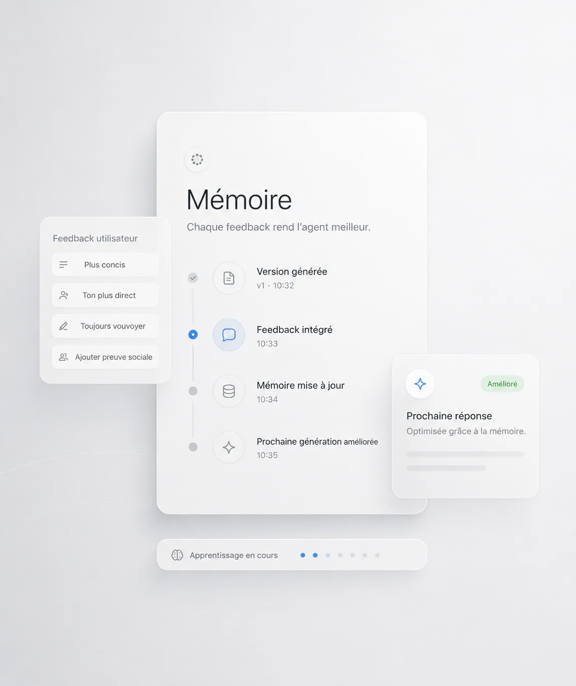 Mémoire de l'agent : chaque feedback capitalisé