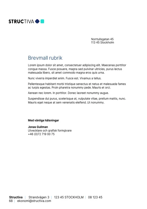 Structiva brevmall