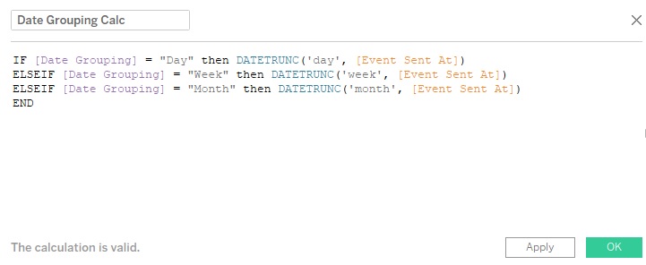 Using parameters in calculated fields example