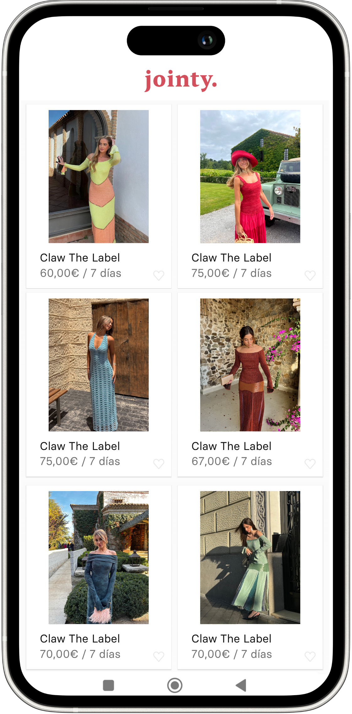 Cientos de vestidos de invitadaa de la marca Claw the Label disponibles para alquilar en la app de Jointy desde 50€ para ser la invitada perfecta en bodas, graduaciones, comuniones, bautizos, noche de Pescaíto y todo tipo de eventos y ocasiones especiales.