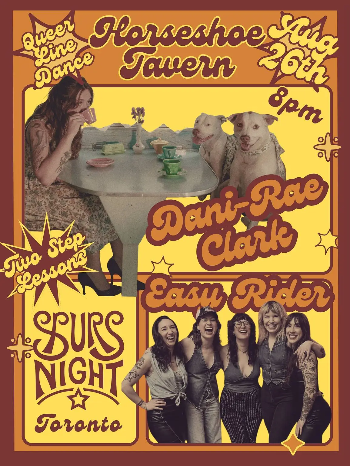 Spurs Night Queer Line Dancing, Dani-Rae Clark and Easy-Rider