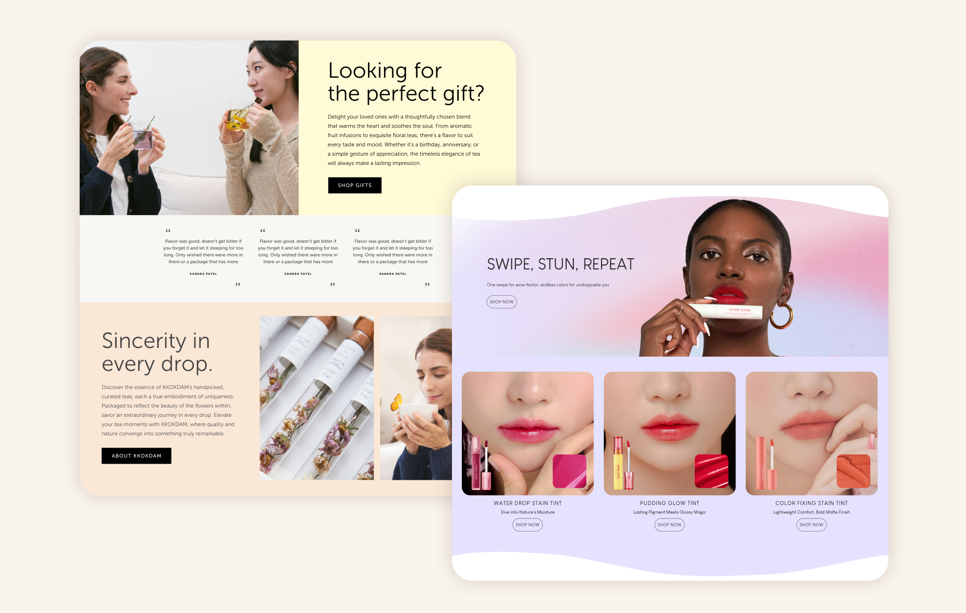Shopify CTA 버튼 예시