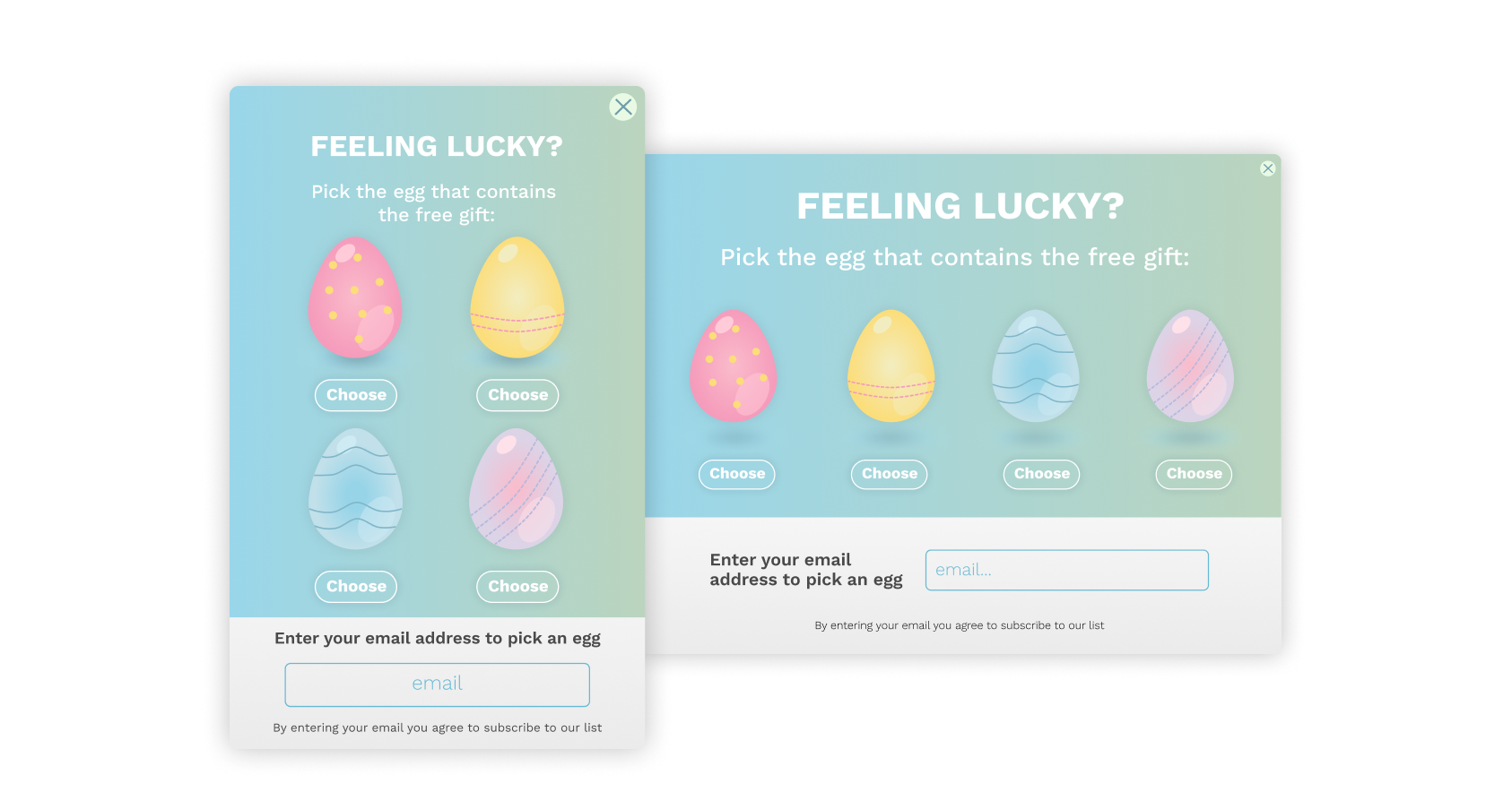Gamified pop-up lead generation