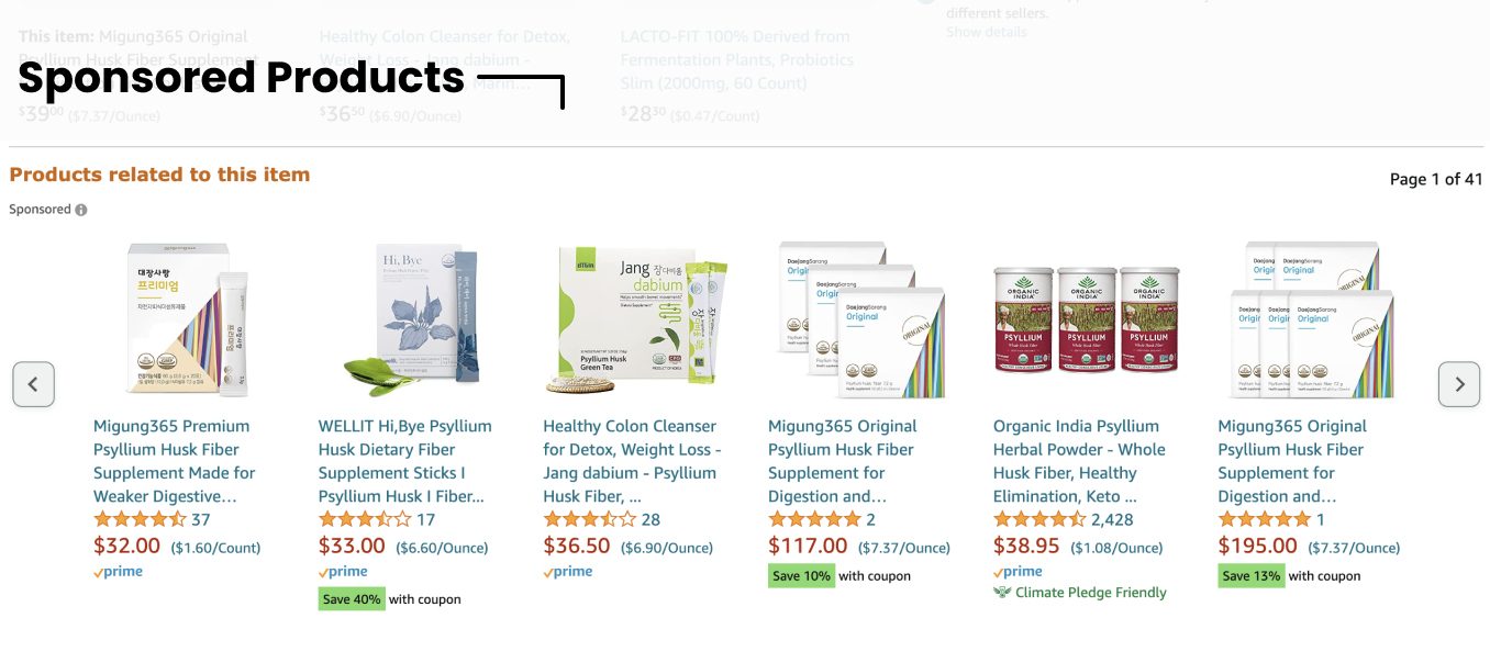 Sponsored Products ad example