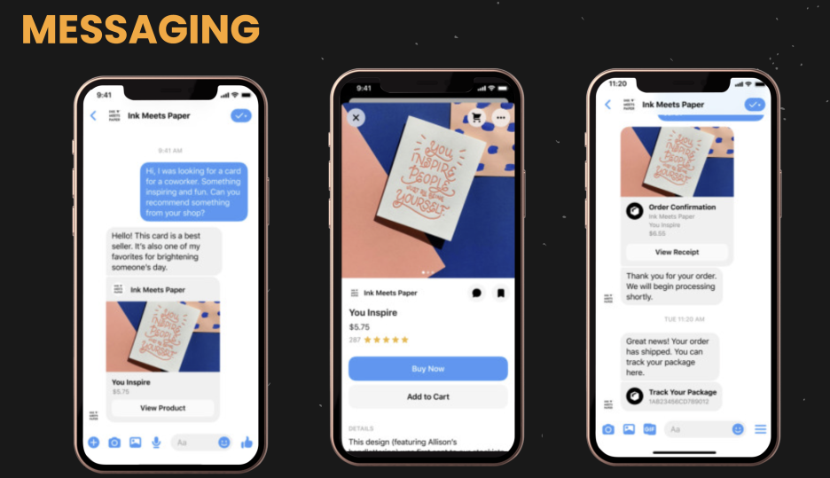 Social media messaging customer service example