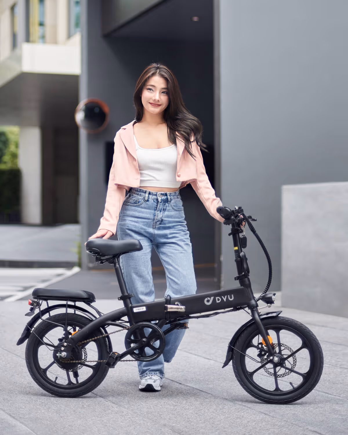 จักรยานไฟฟ้ารุ่น DYU A1f พับได้ มีเบาะหลังมาให้