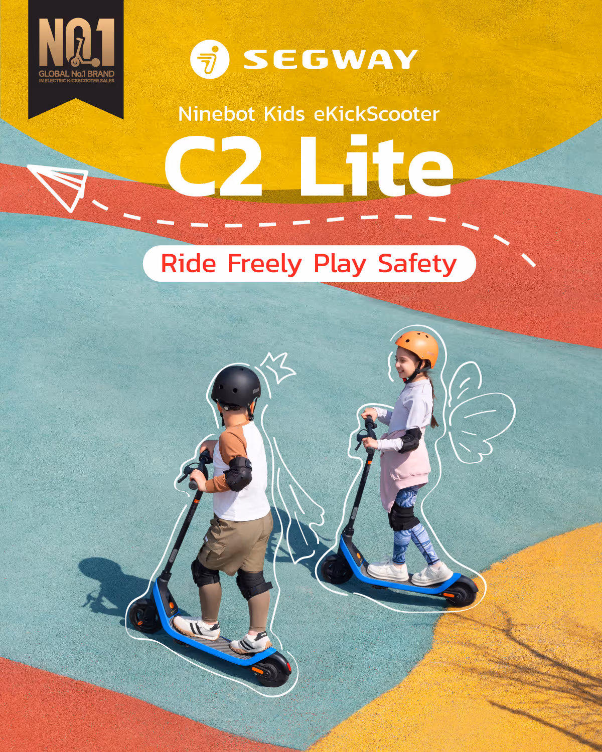 Ninebot C2 Lite สกู๊ตเตอร์ไฟฟ้าเด็ก ขี่สนุก ปลอดภัย!