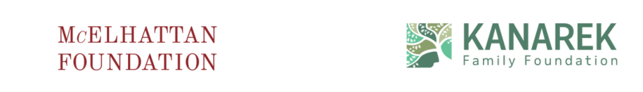 Red Serif Type McELHATTAN FOUNDATION logo next to a blue ruled box with JBF JACK BUNCHER Foundation logo next to a Green KANAREK Family Foundation logo