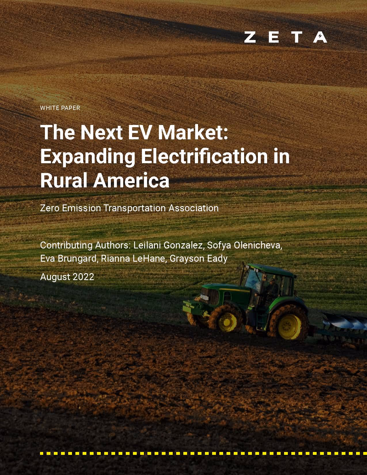 ZETA White Paper cover on the EV market in rural America.
