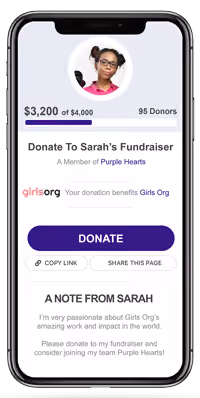An example of a Team Page on a mobile phone. 