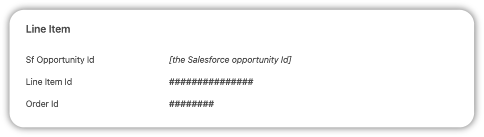 A screenshot of the "Line Item" section of the on-screen data reports expanded view. 