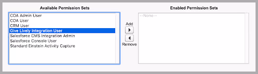 Screenshot of Available Permission Sets and Enabled Permission Sets