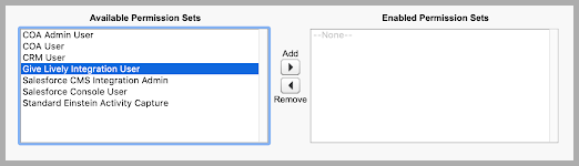 Screenshot of Available Permission Sets and Enabled Permission Sets