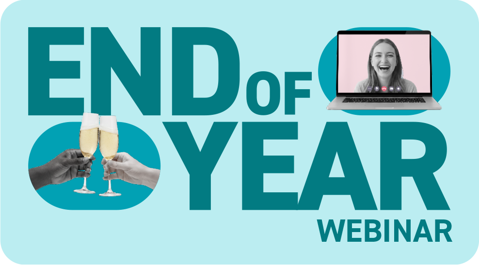 Banner that says "End of Year Webinar"