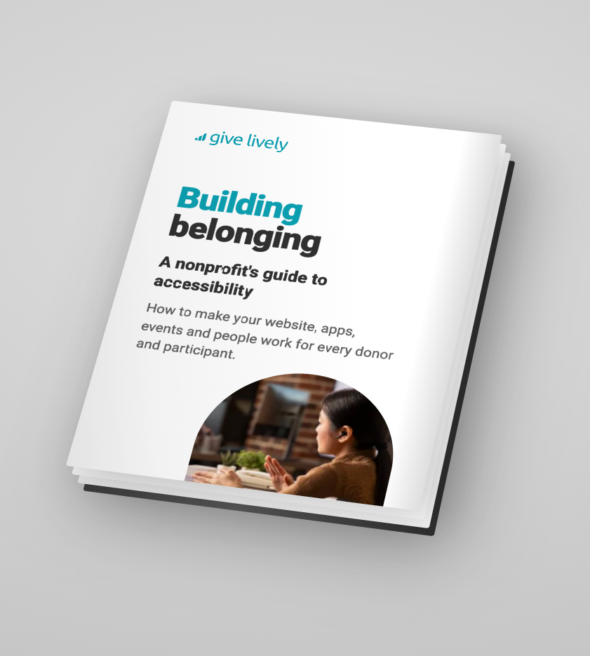 Cover page of "Building belonging: A nonprofit's guide to accessibility"
