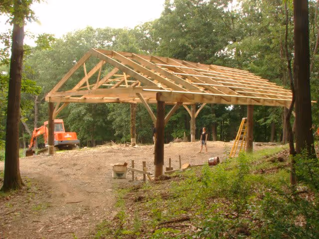 Pavilion during construction