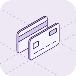 Illustration of two credit cards with magnetic stripe and chip on a light purple background.