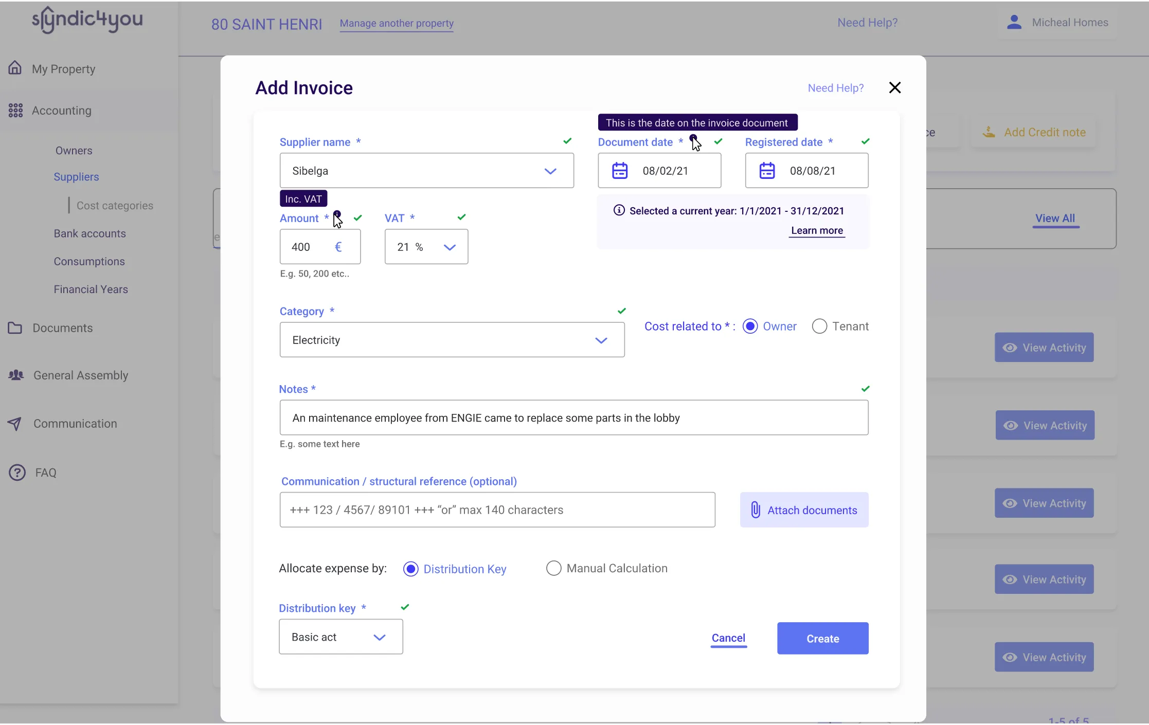 Syndic4you's accounting automation through banking features