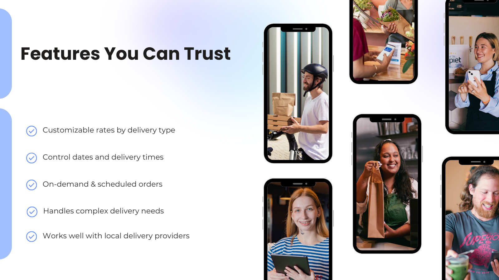 Control delivery rates, shipping rates and pickup rates