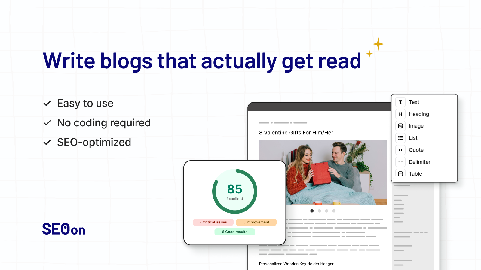 build blog posts with SEO content