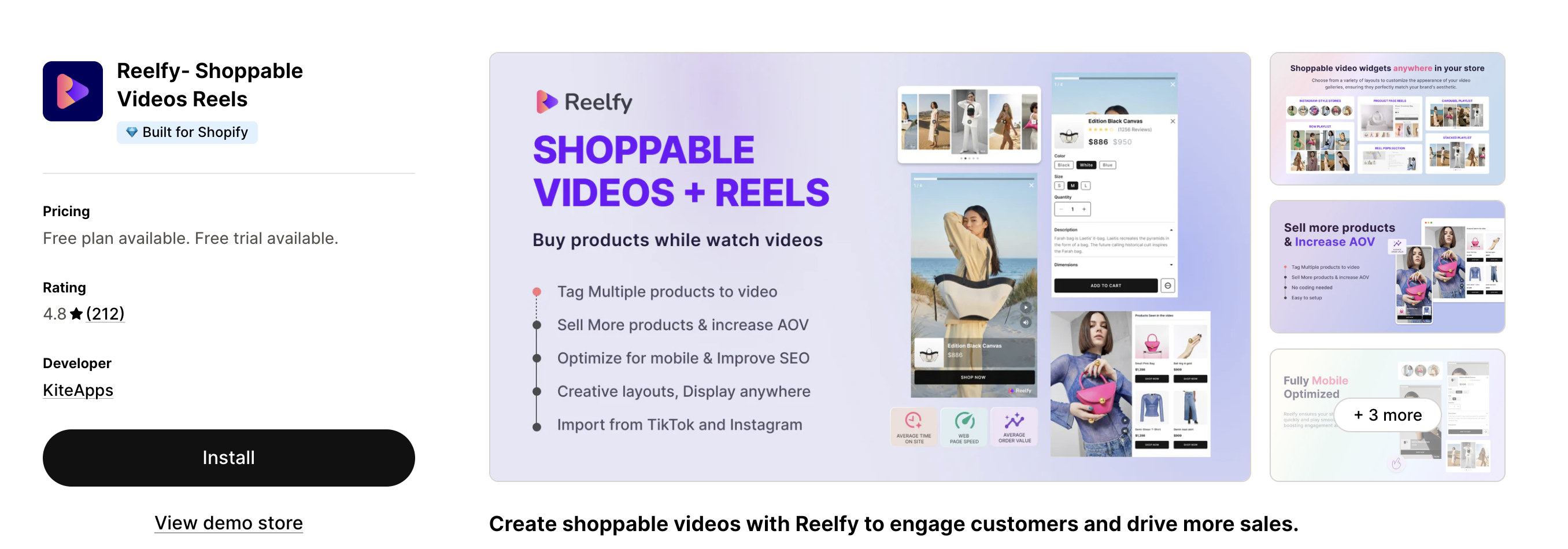 Reelfy Shoppable Videos Reels Shopify app