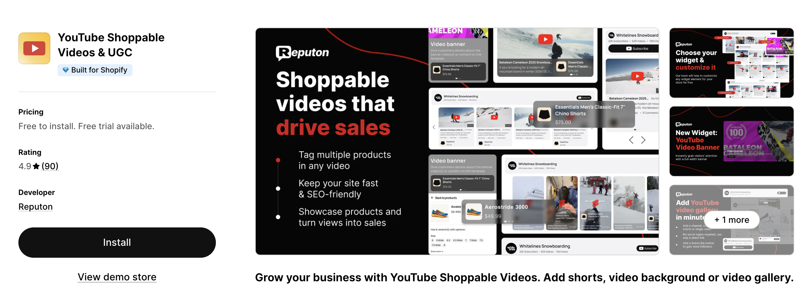 YouTube Shoppable Videos and UGC Shopify app