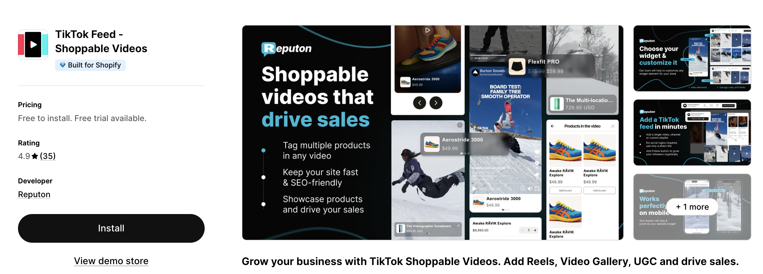 TikTok Feed Shoppable Videos Shopify app