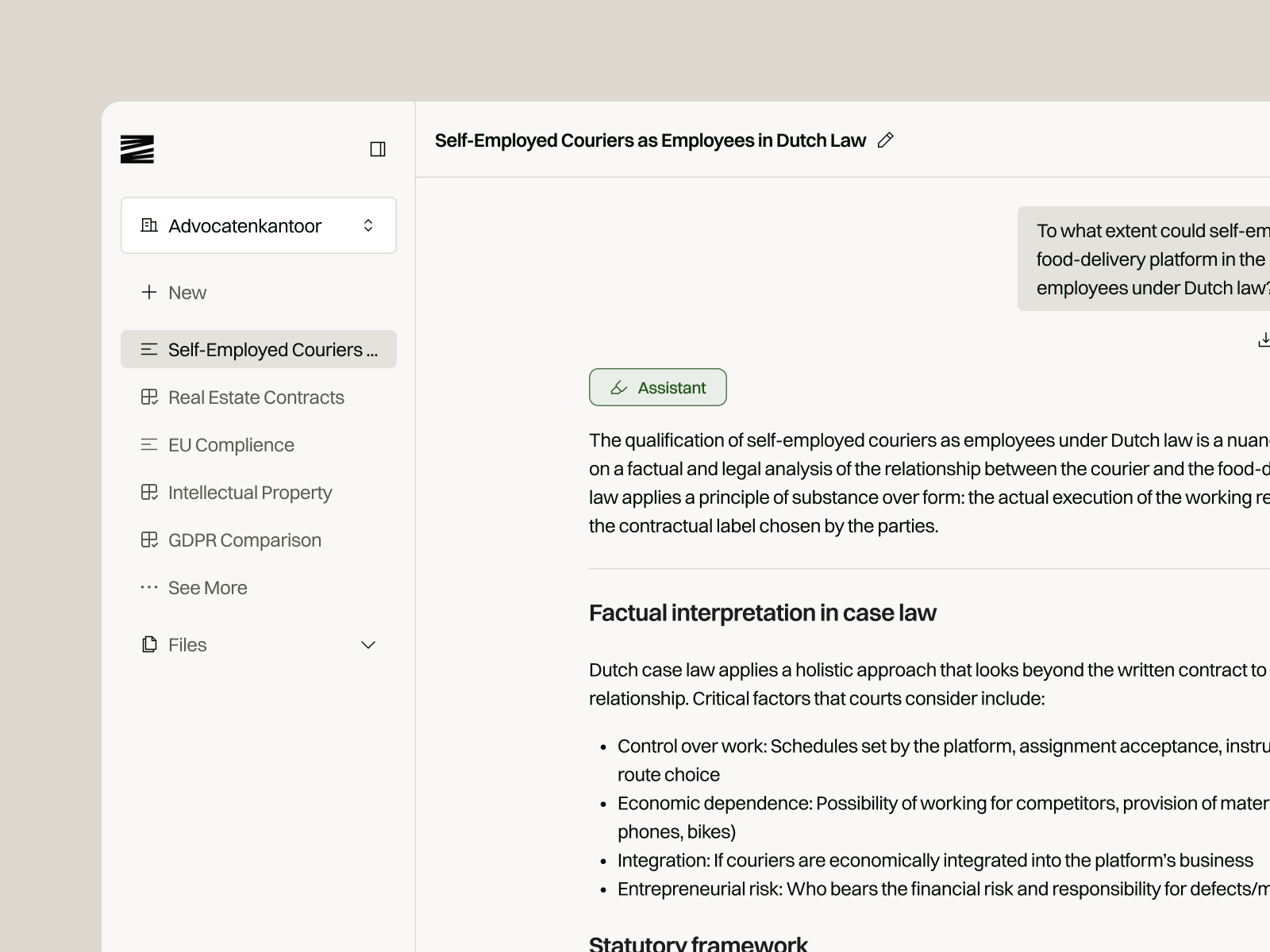 A preview of Zeno AI