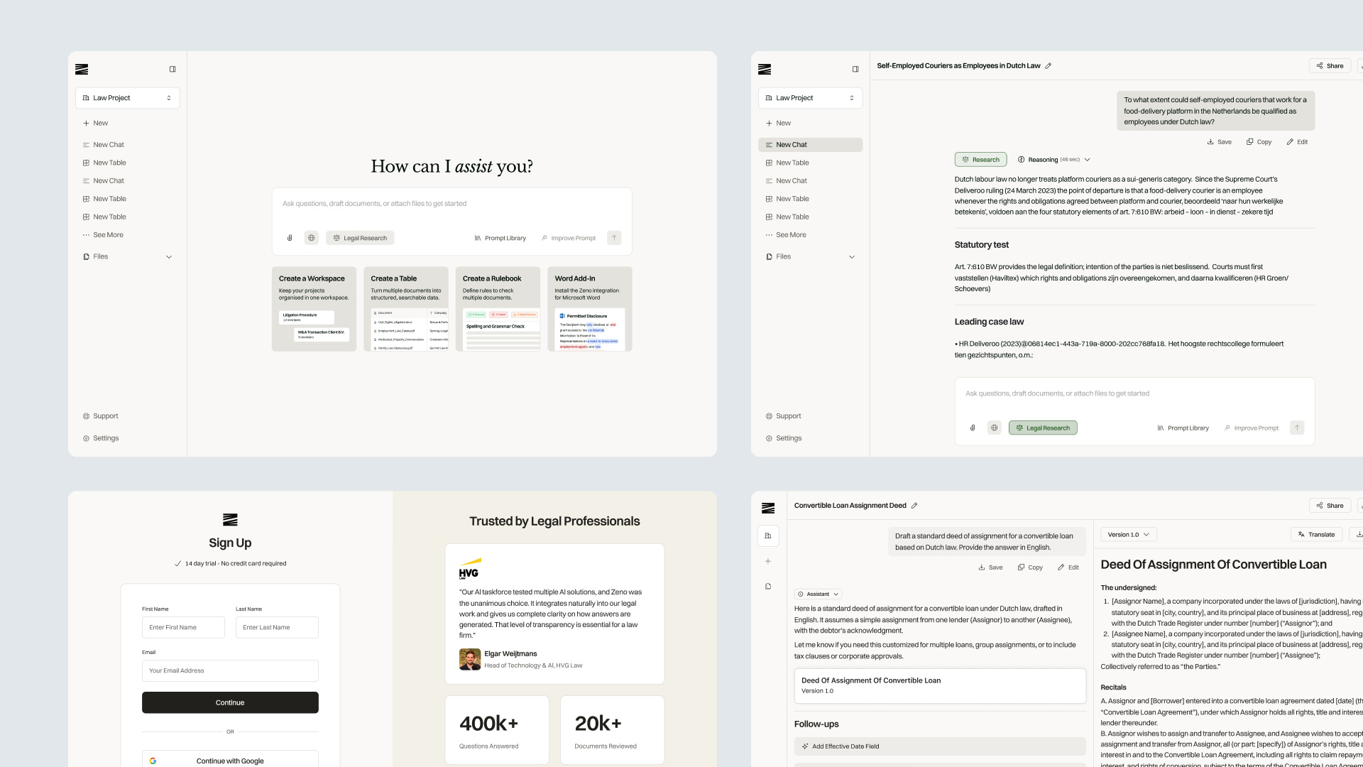 Image showing preview of the Zeno AI platform