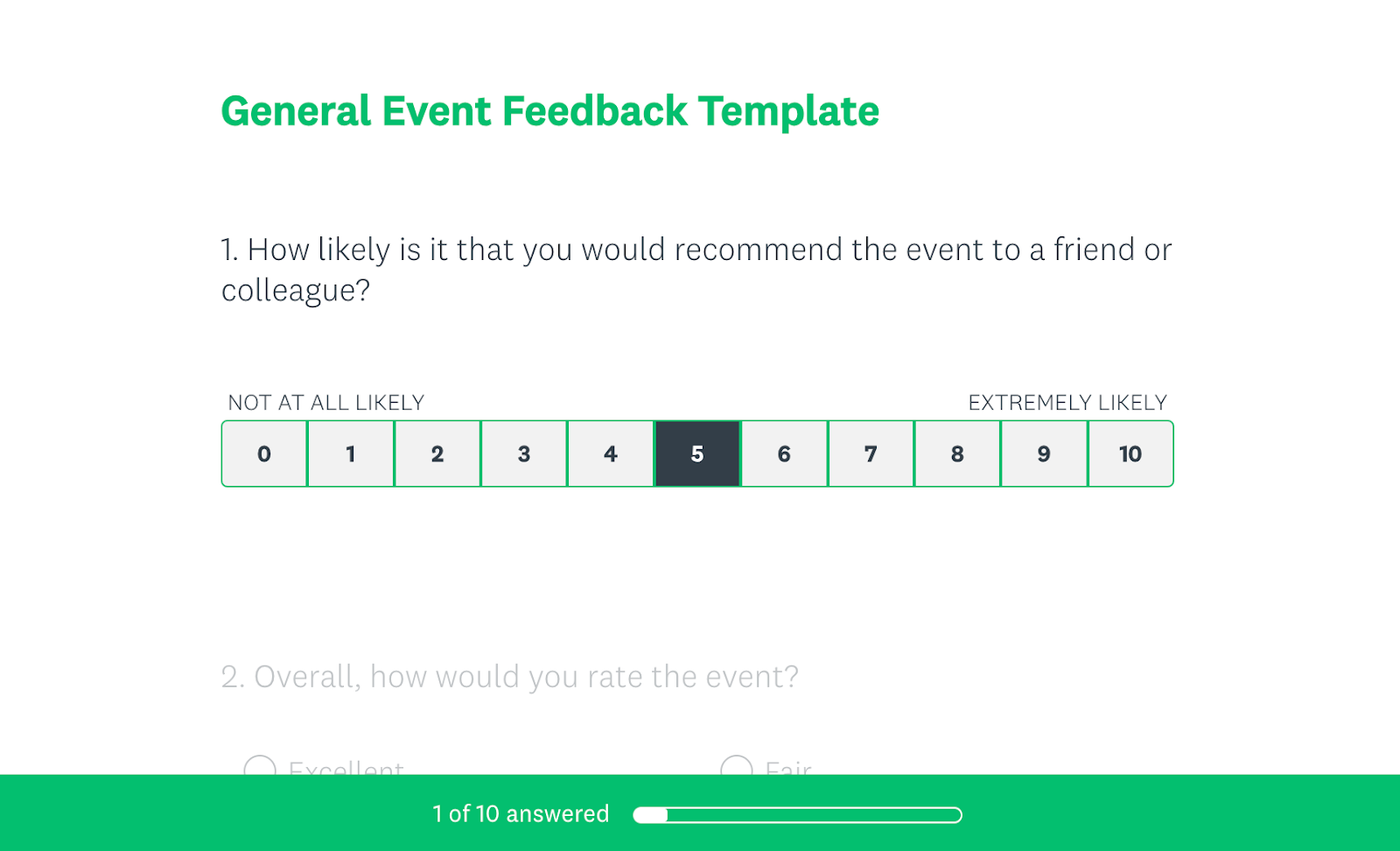 An example of a post-event survey to gather feedback from attendees
