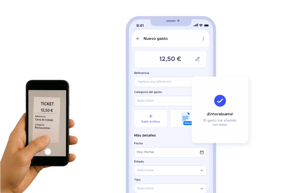 Escaneo de ticket desde el móvil para registrar un gasto