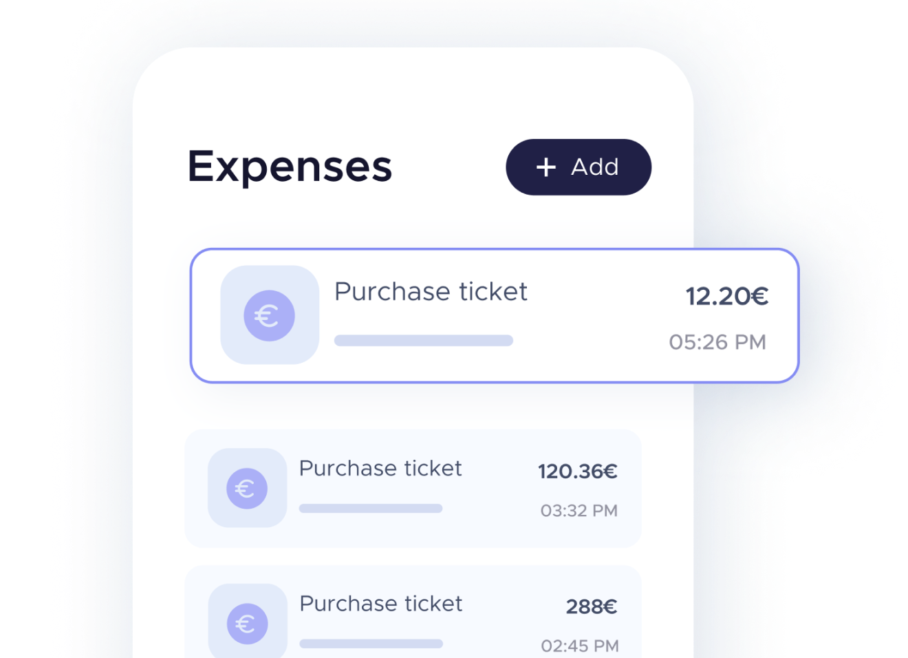 Expense management feature