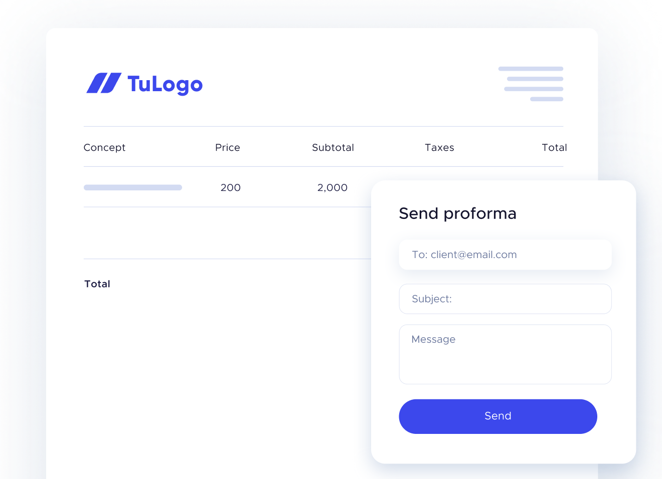 Proformas feature