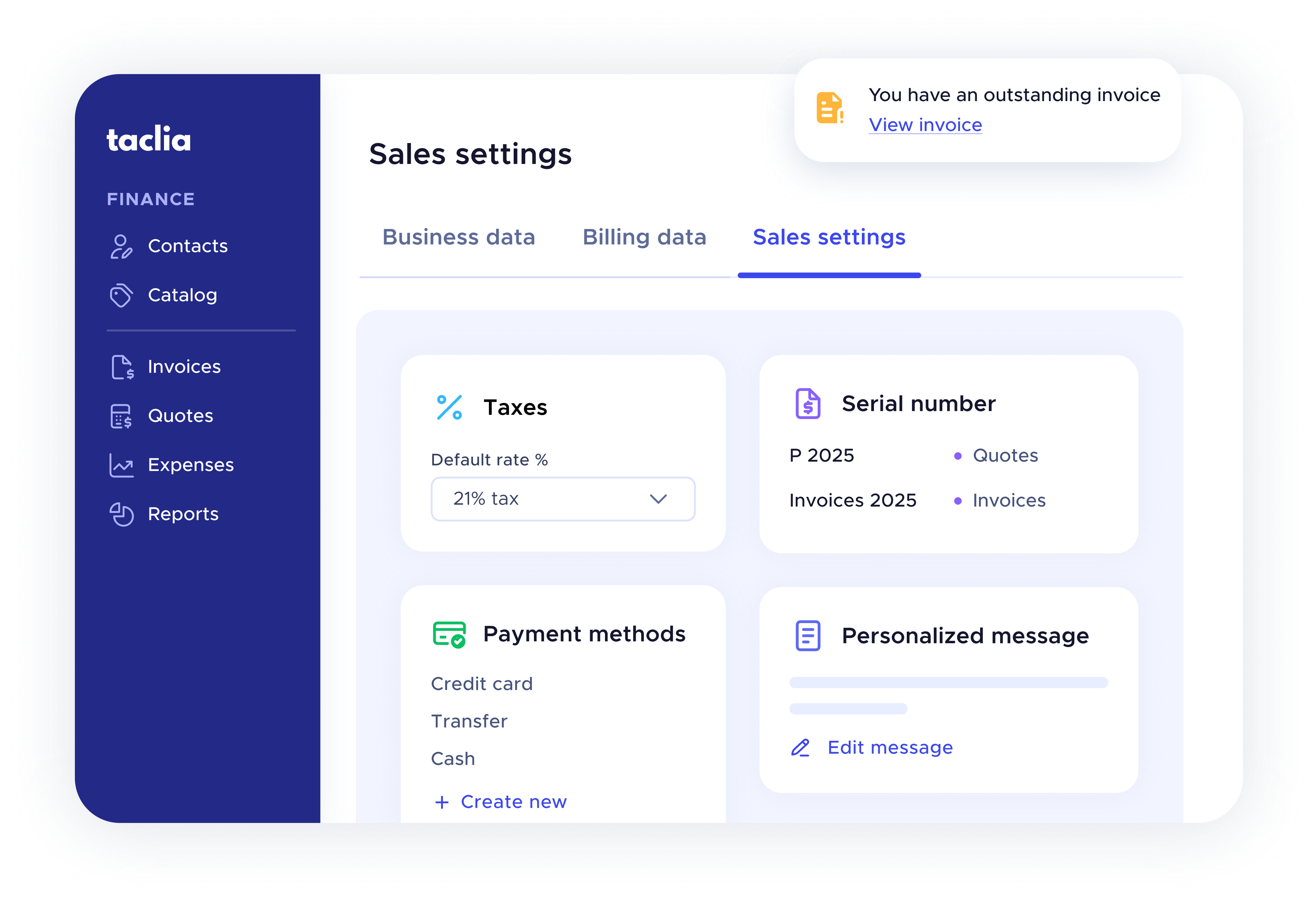 Finance Module of taclia