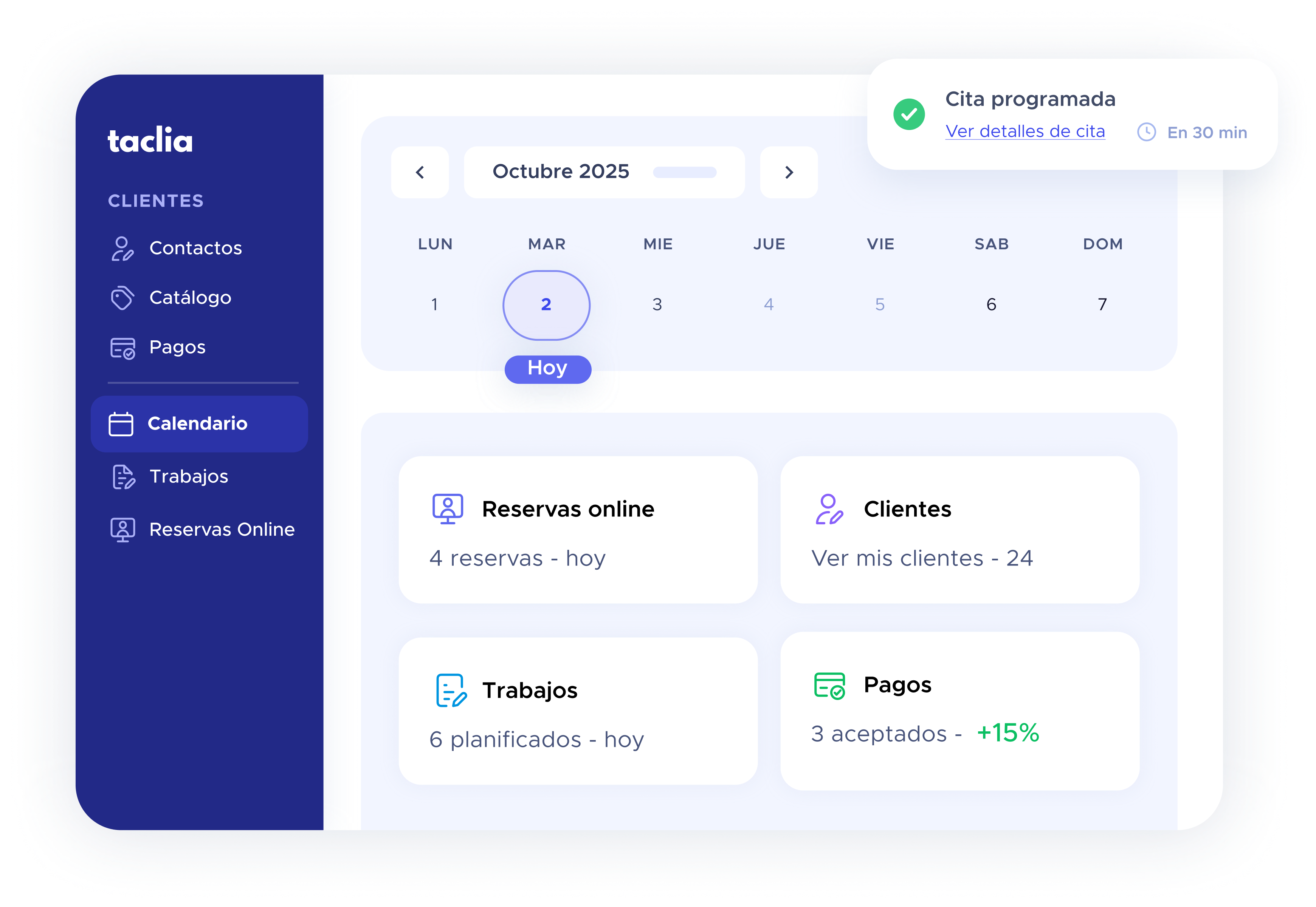 Módulo taclia Trabajos en taclia