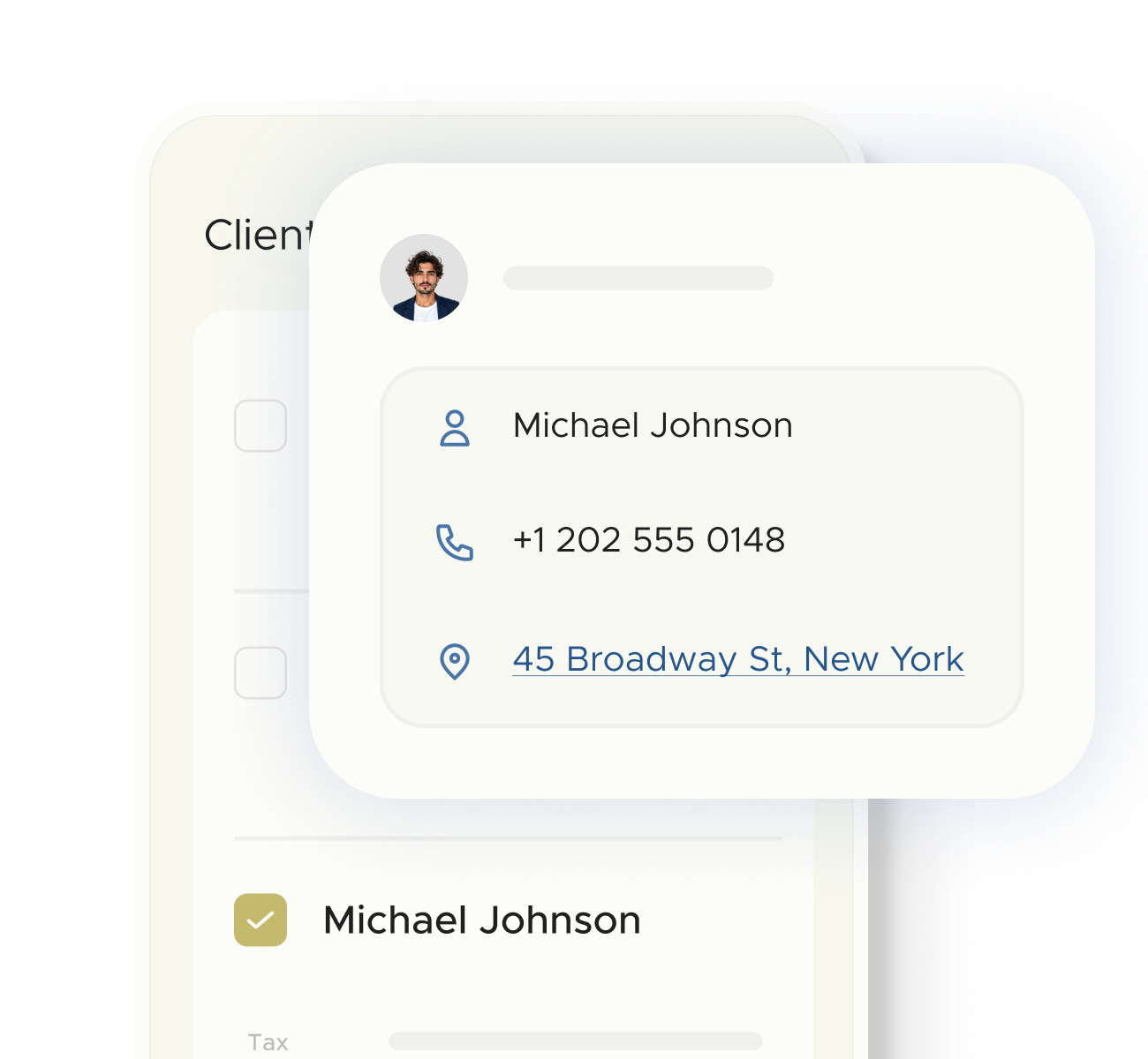 Easily manage client details for invoicing with taclia