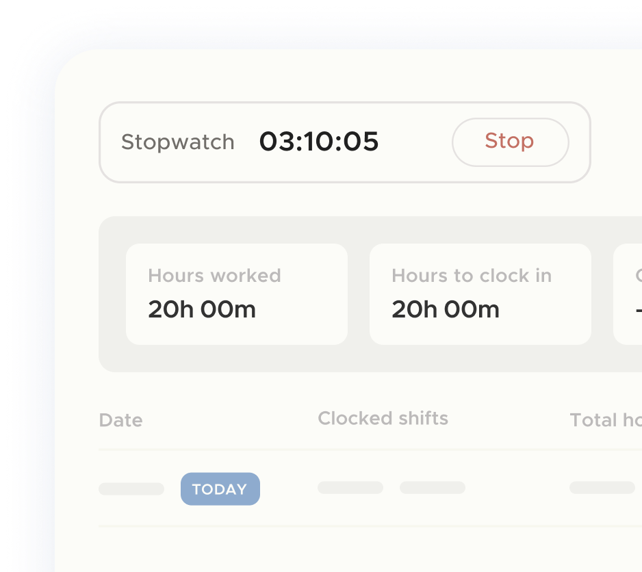 Quick access to automate employee time tracking