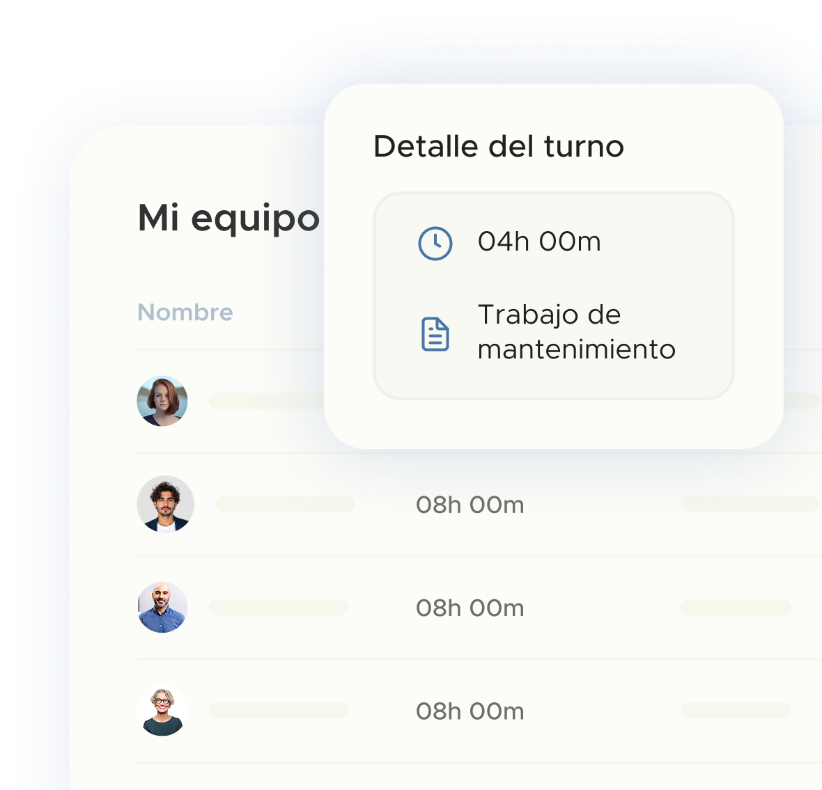 Panel de taclia con información de tareas, horas y actividad del equipo
