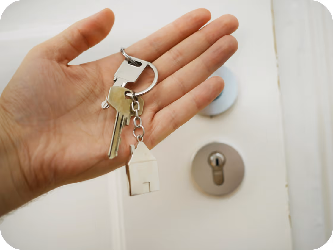 Handing over keys for a rental property