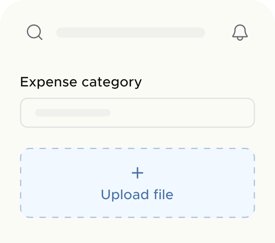 Quick access to uploading expense tickets