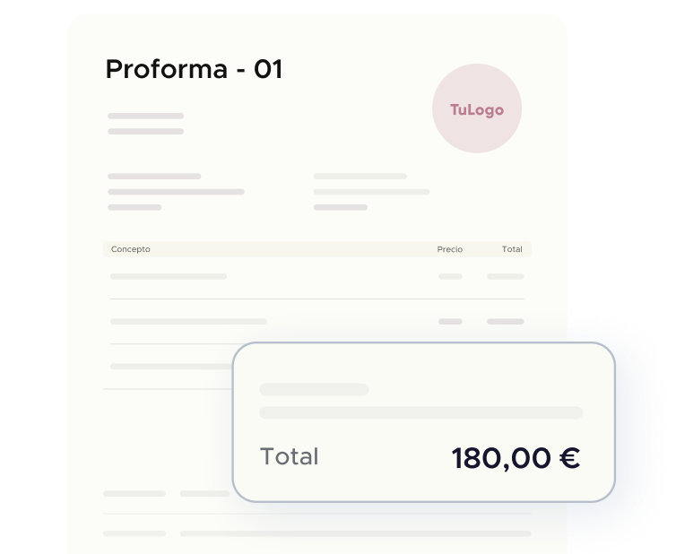 Crea proformas en segundos, compártelas con tus clientes y conviértelas en facturas con un clic.