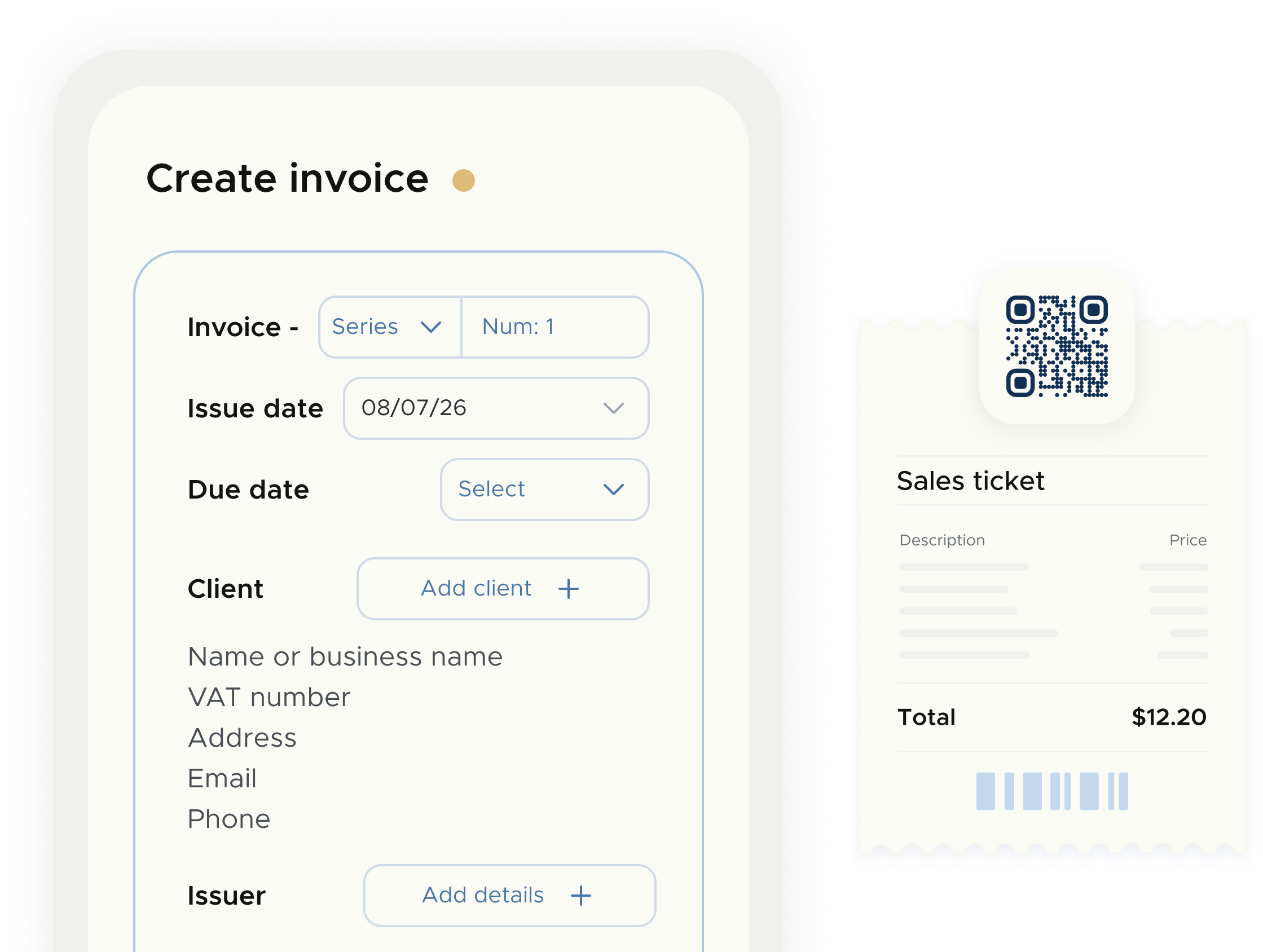taclia application showing mobile screen with tasks, jobs and invoices