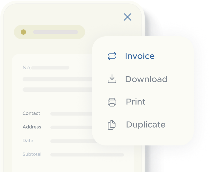 Convert any proforma to an official invoice with one click—also download, print or duplicate