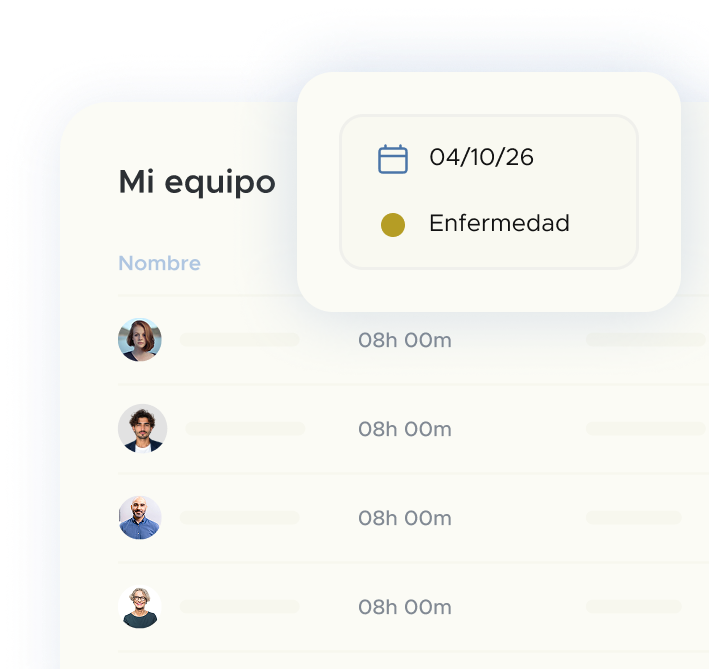 Listado de usuarios con barras de colores para evitar solapamientos en software ausencias