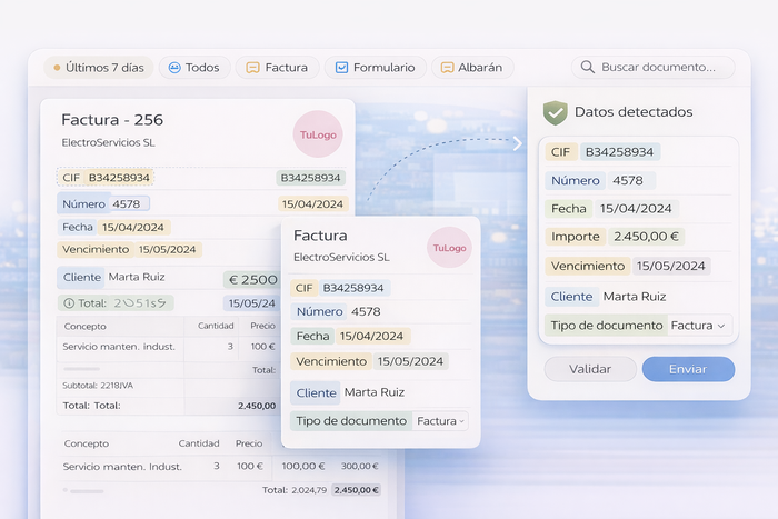 Custom document analysis system extracting data from a PDF and organising it into structured fields