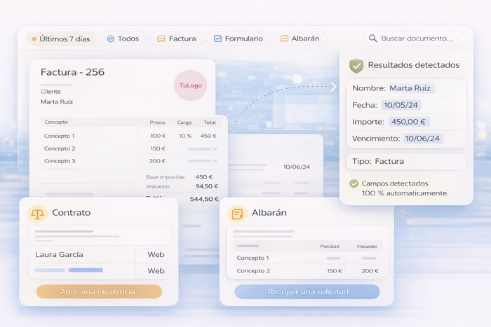 Custom document analysis system reviewing contracts, invoices, and company files on one screen